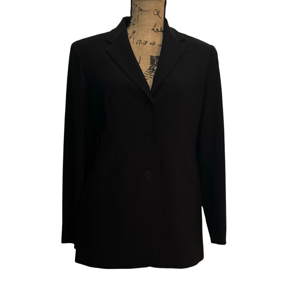 Jones New York Platinum Petite Women's Black Suit Blazer Jacket Size 8P …